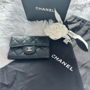 CHANEL Black Quilted Leather Wallet